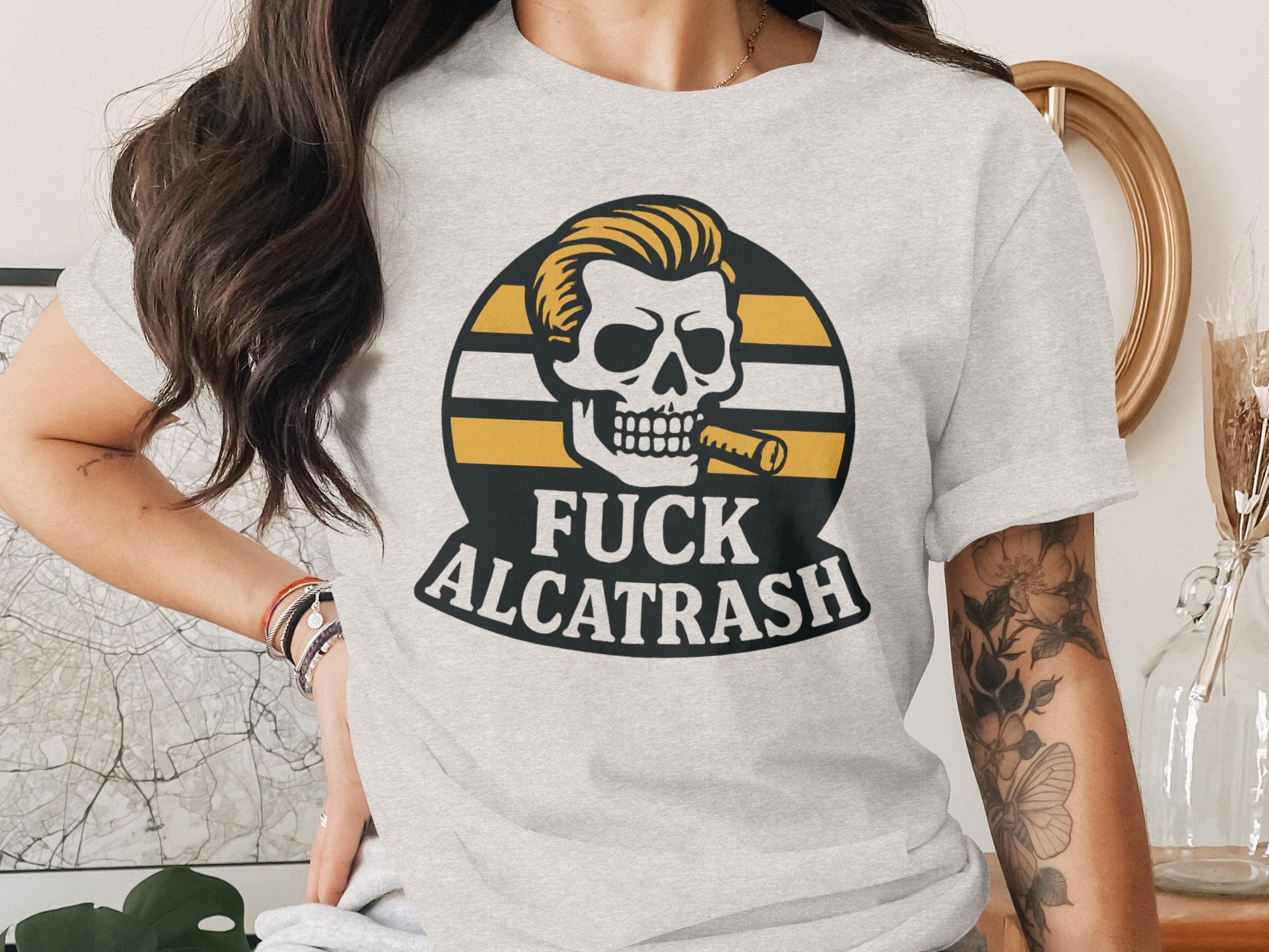Bold Statement Skull Design Graphic Tee Shirt Product