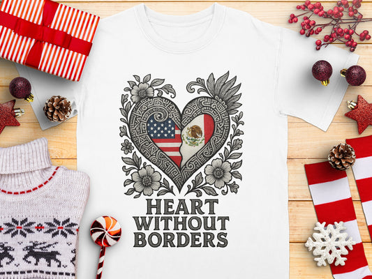 Heart Without Borders Design Shirt Ideal for Gifts
