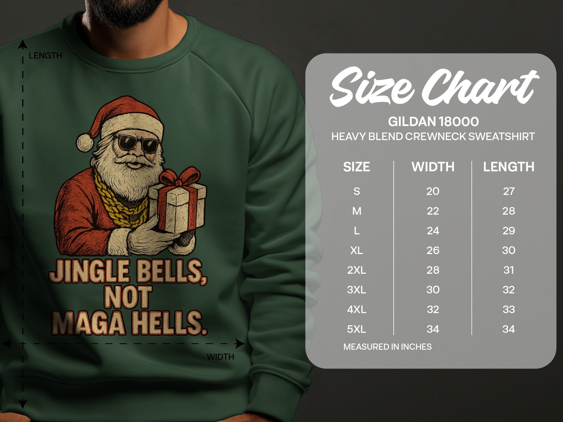 Jingle Bells Not Maga Hells Heavy Blend Crewneck Sweatshirt
