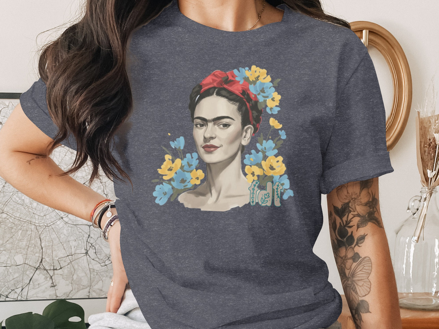 Vibrant Artistic Frida Design on Comfortable Shirt