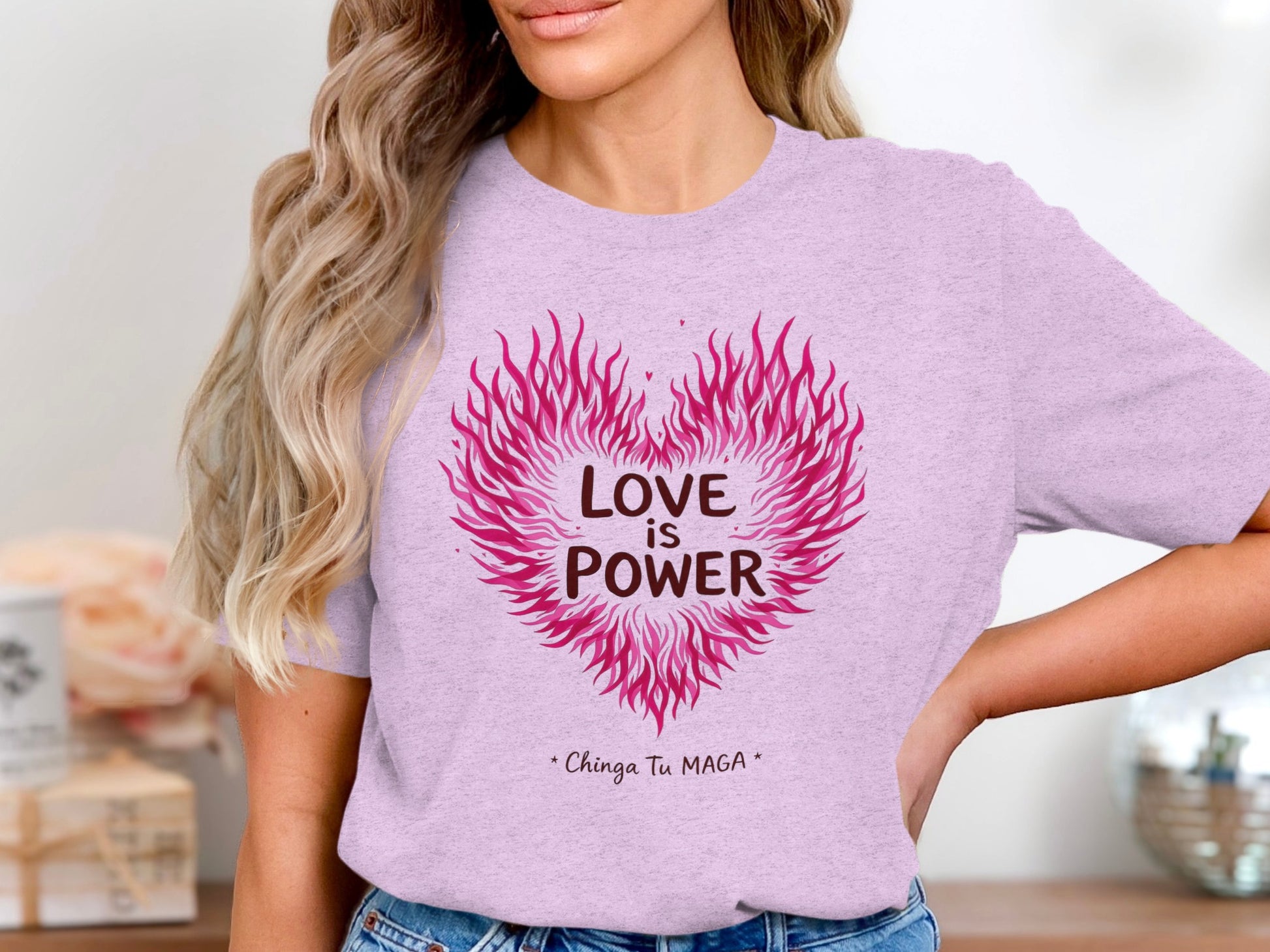 Love is Power Chinga Tu MAGA Graphic Tee