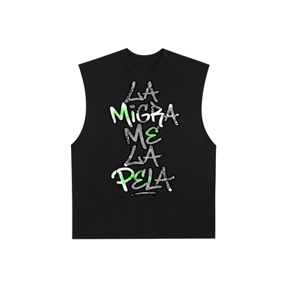 Raw Edge Cotton Tank Top