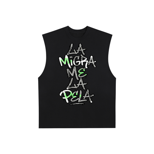 Raw Edge Cotton Tank Top