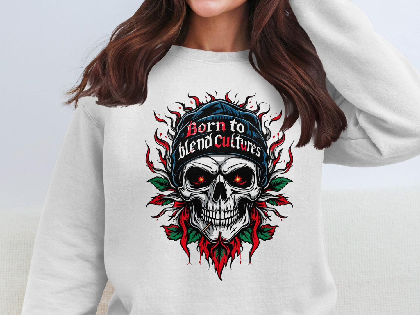 Born to Blend Cultures Skull Graphic Sweatshirt product type
