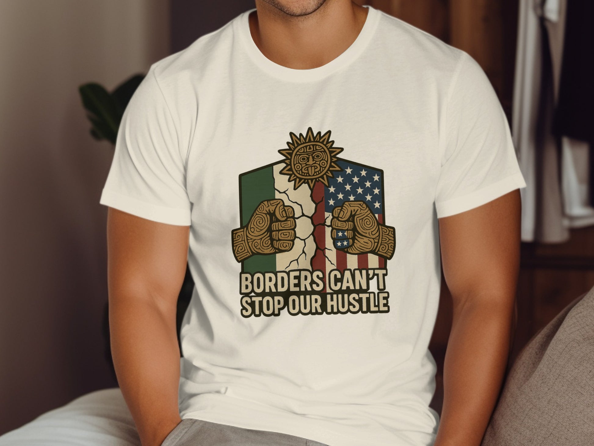 Borders Can't Stop Our Hustle graphic t-shirt product