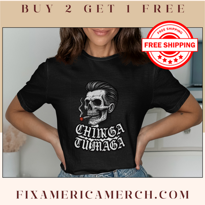 Chinga Tu Maga Graphic Skull T-shirt product