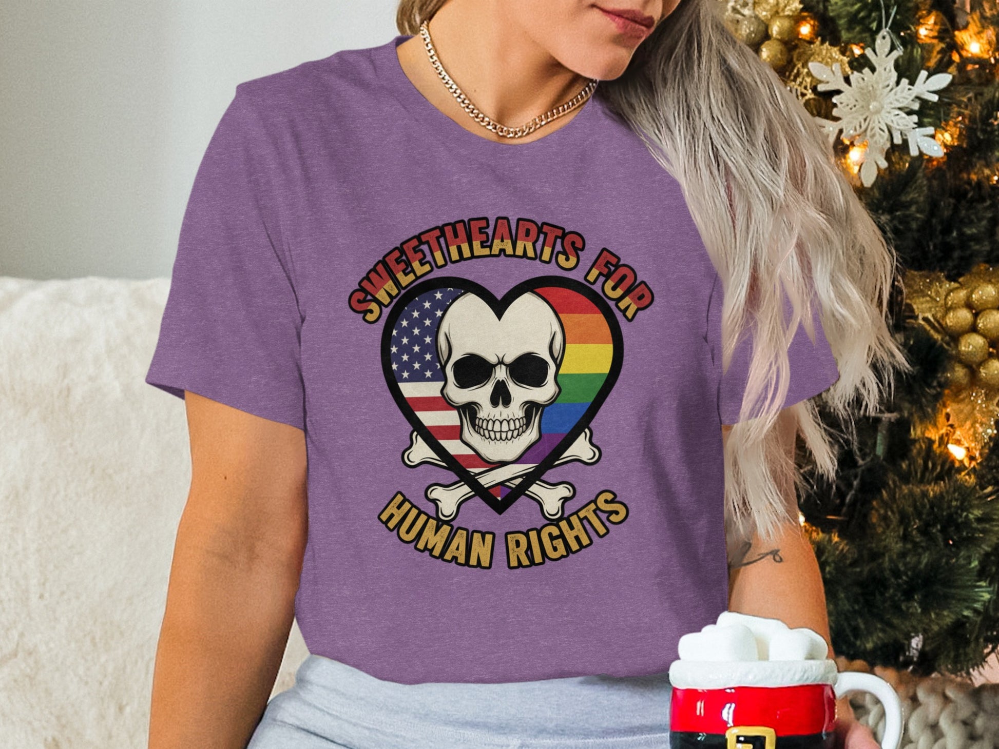 Sweethearts for Human Rights Skull Graphic T-shirt
