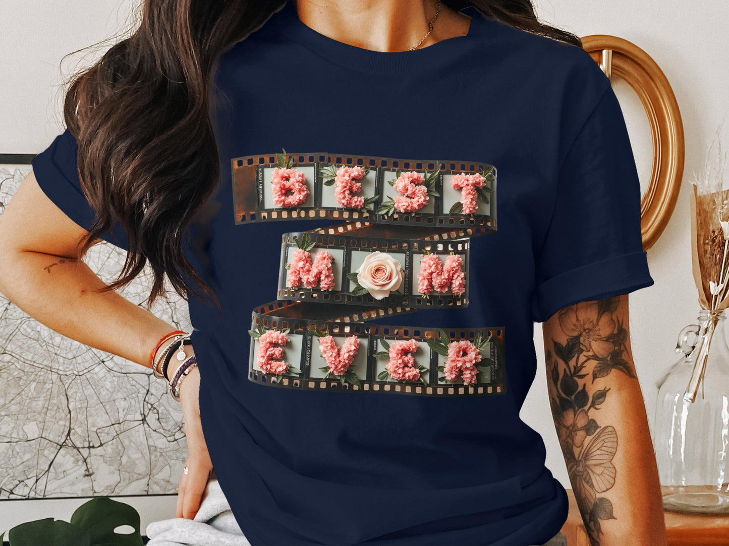 Best Mom Ever Floral Film Strip Printed Shirt product
