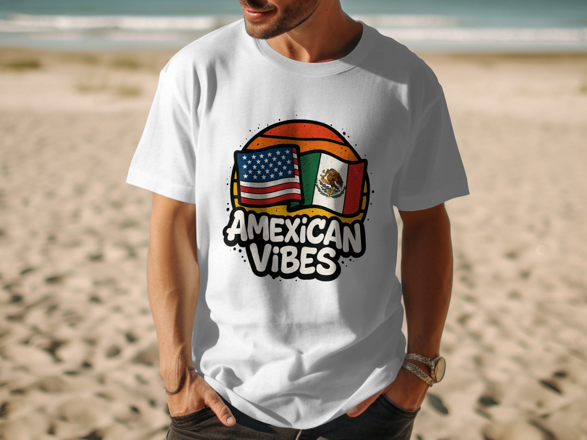 Amexican Vibes Flag Graphic Tee Shirt product