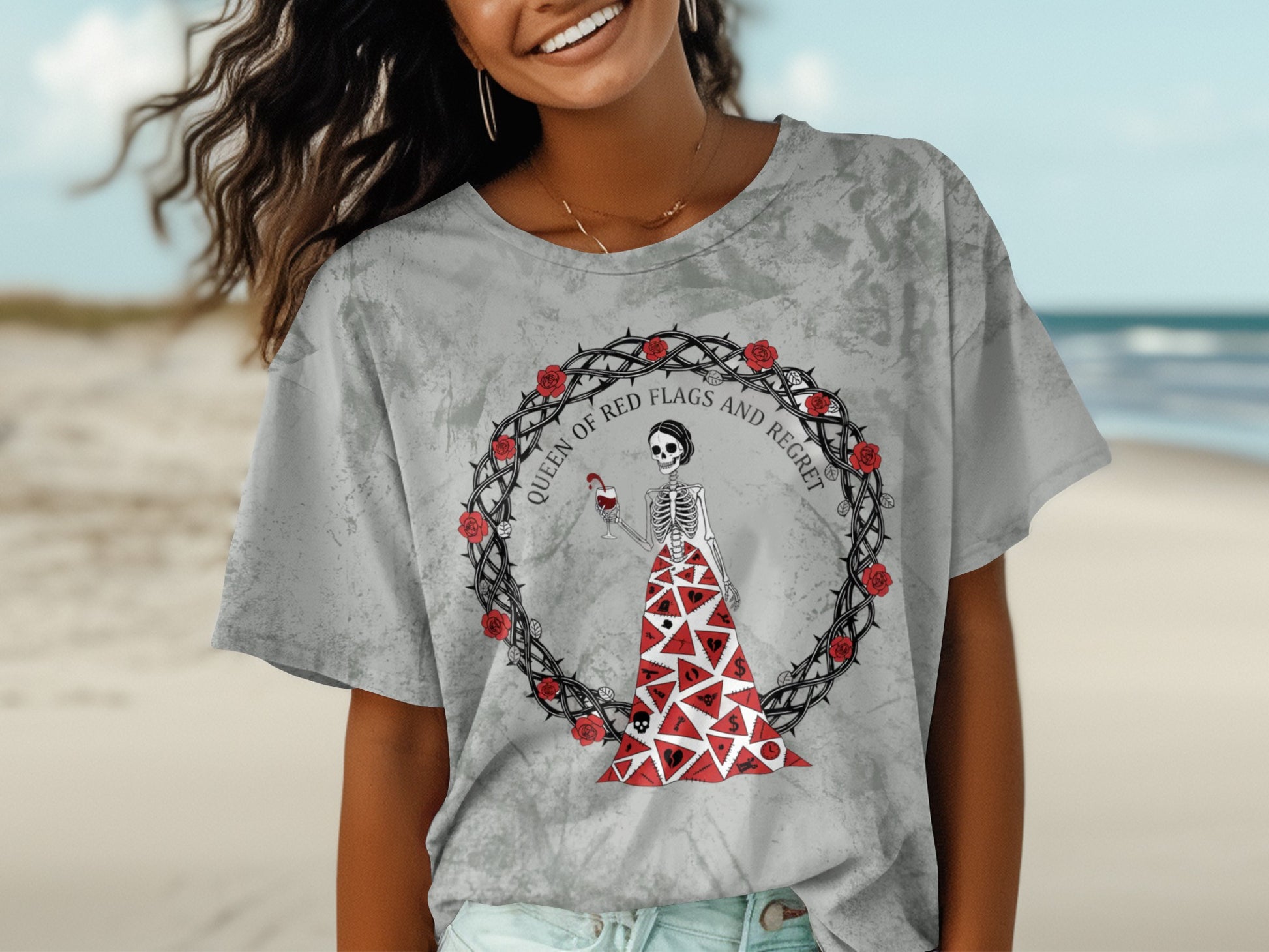 Queen of Red Flags and Regret Graphic Tee
