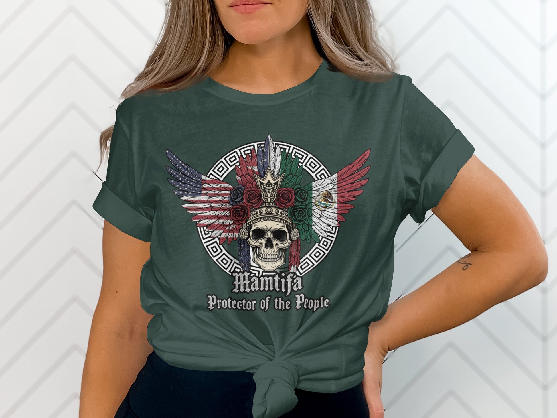 Mamáfía Protector of the People Skull Graphic Shirt