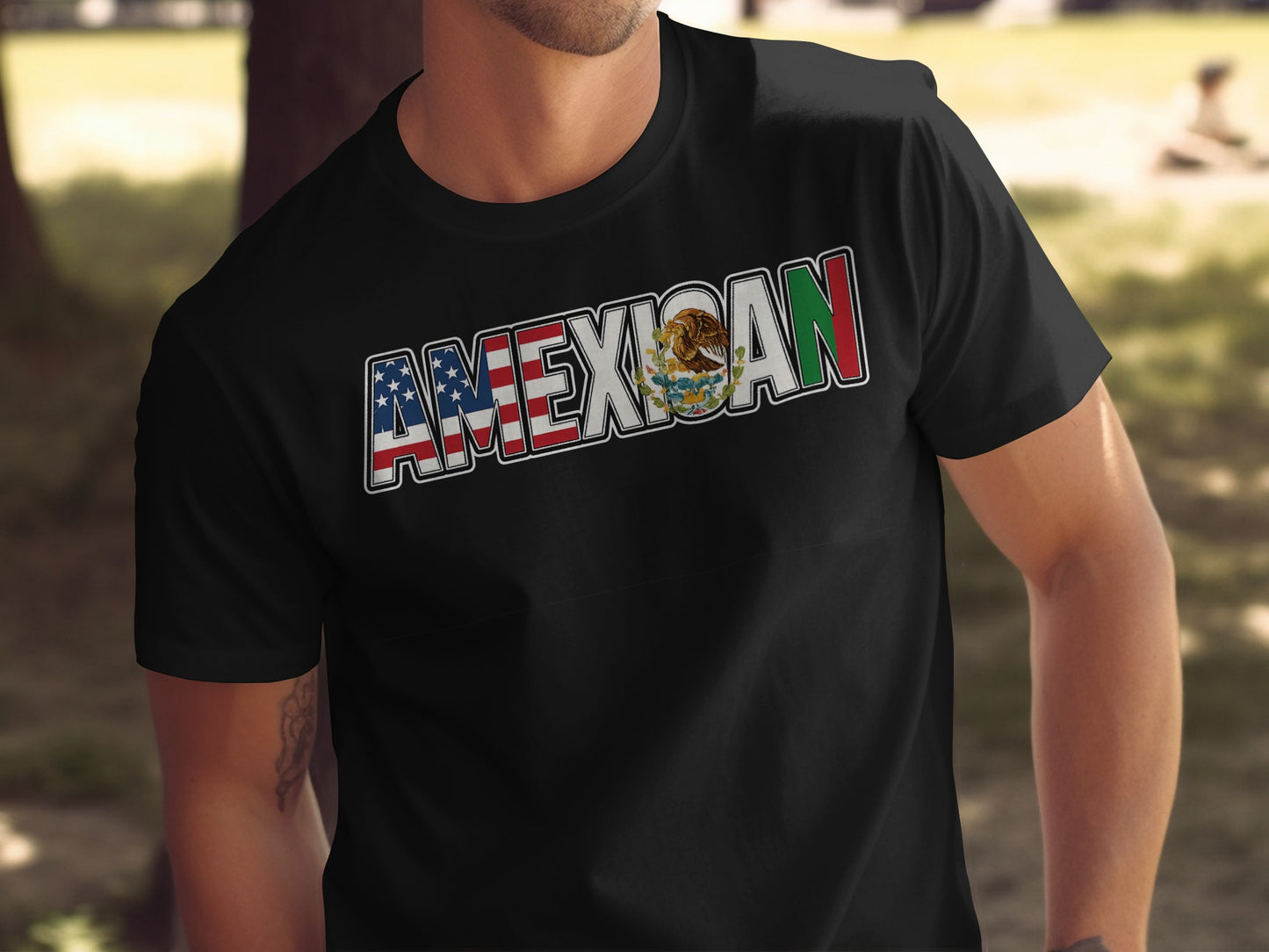 Patriotic Mexican American Design on T-shirt product