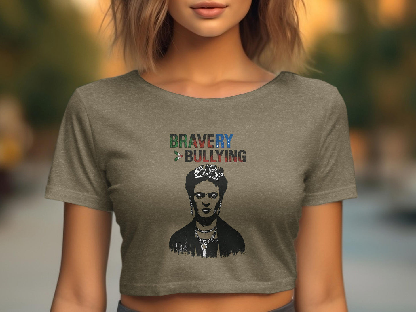Bravery Over Bullying Graphic Crop Top product type