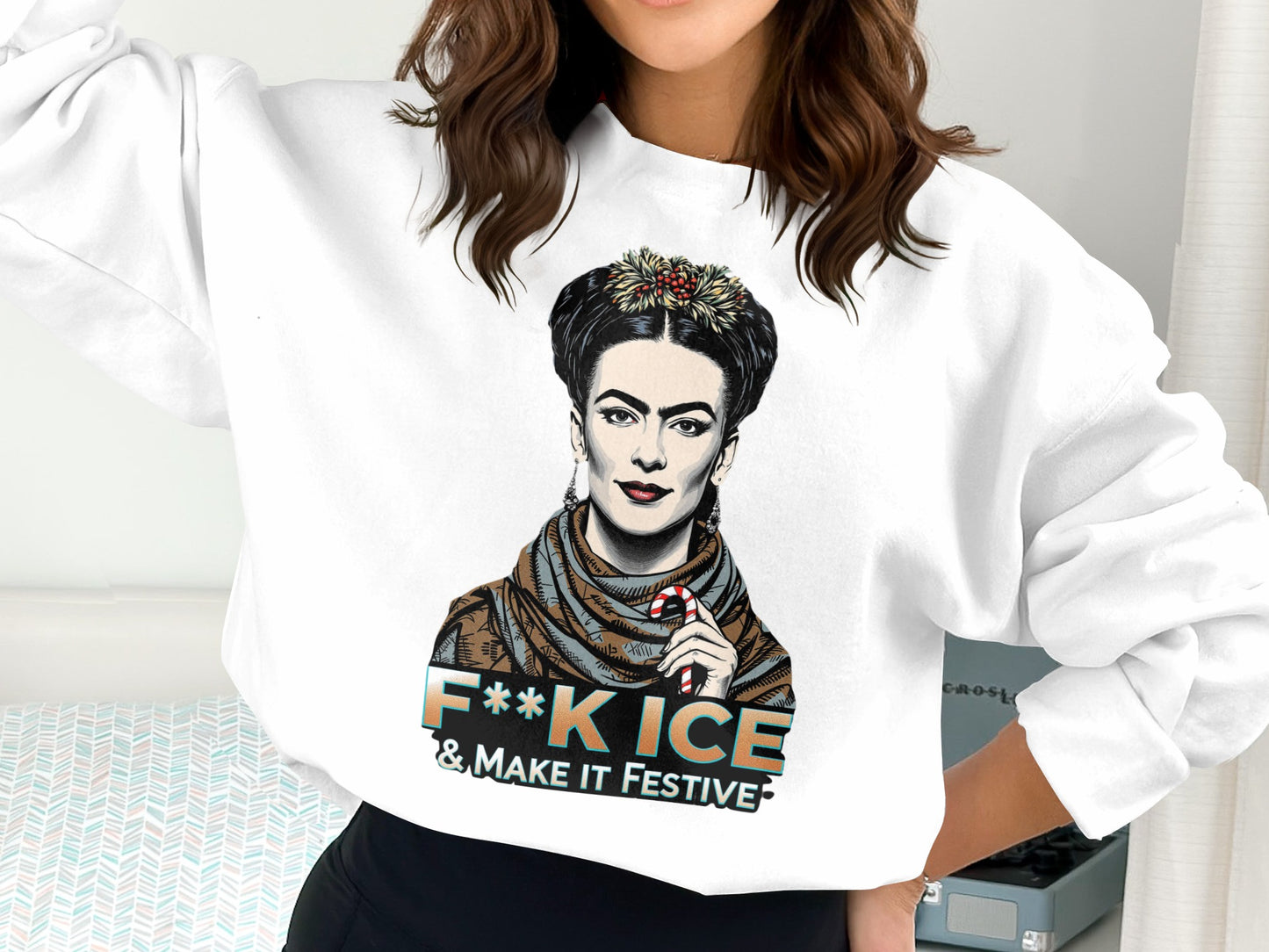 F**K ICE & MAKE IT FESTIVE Graphic Sweatshirt
