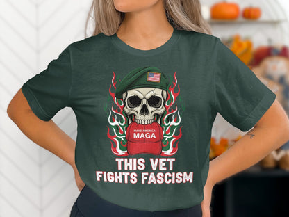 This Vet Fights Fascism Graphic T-Shirt