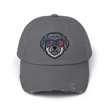 American Flag Sunglasses Dog Grey Hat product type