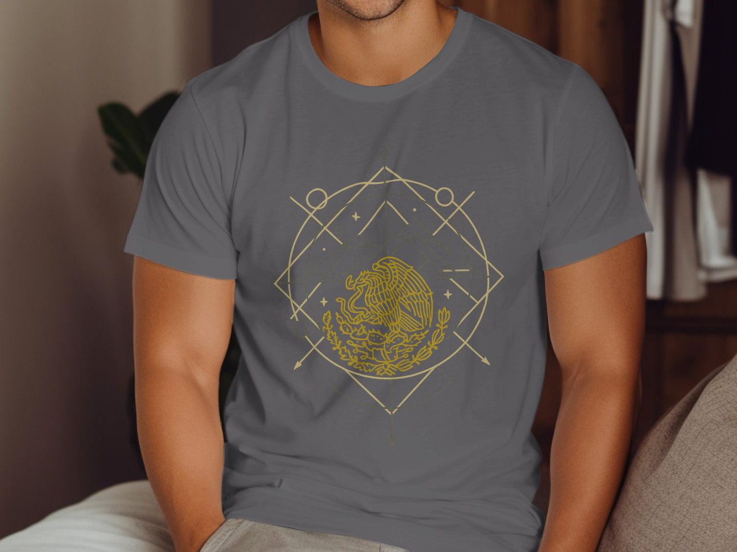 Geometric Eagle Design on Comfortable T Shirt product type