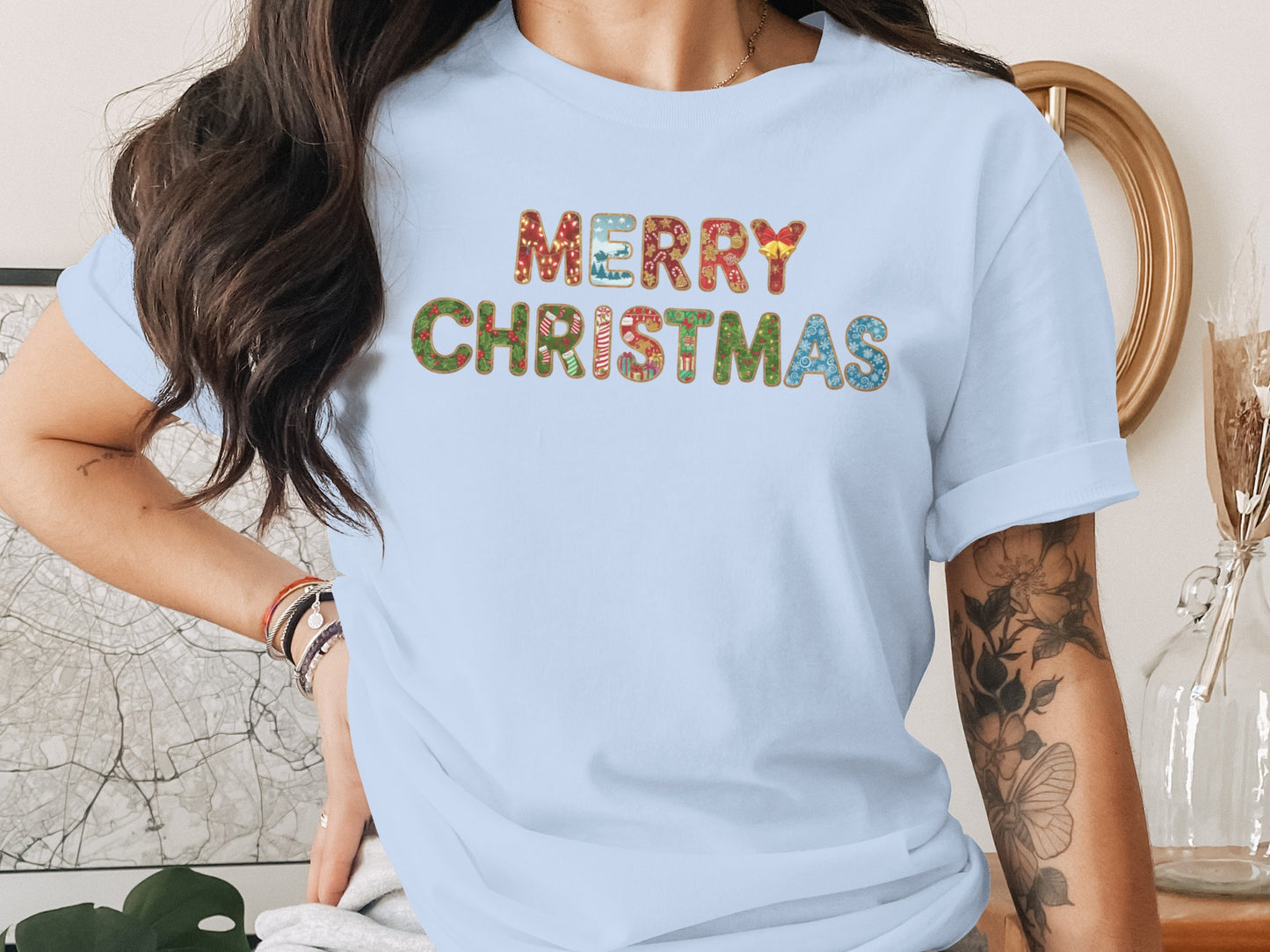 Festive Merry Christmas Decorative Graphic Shirt