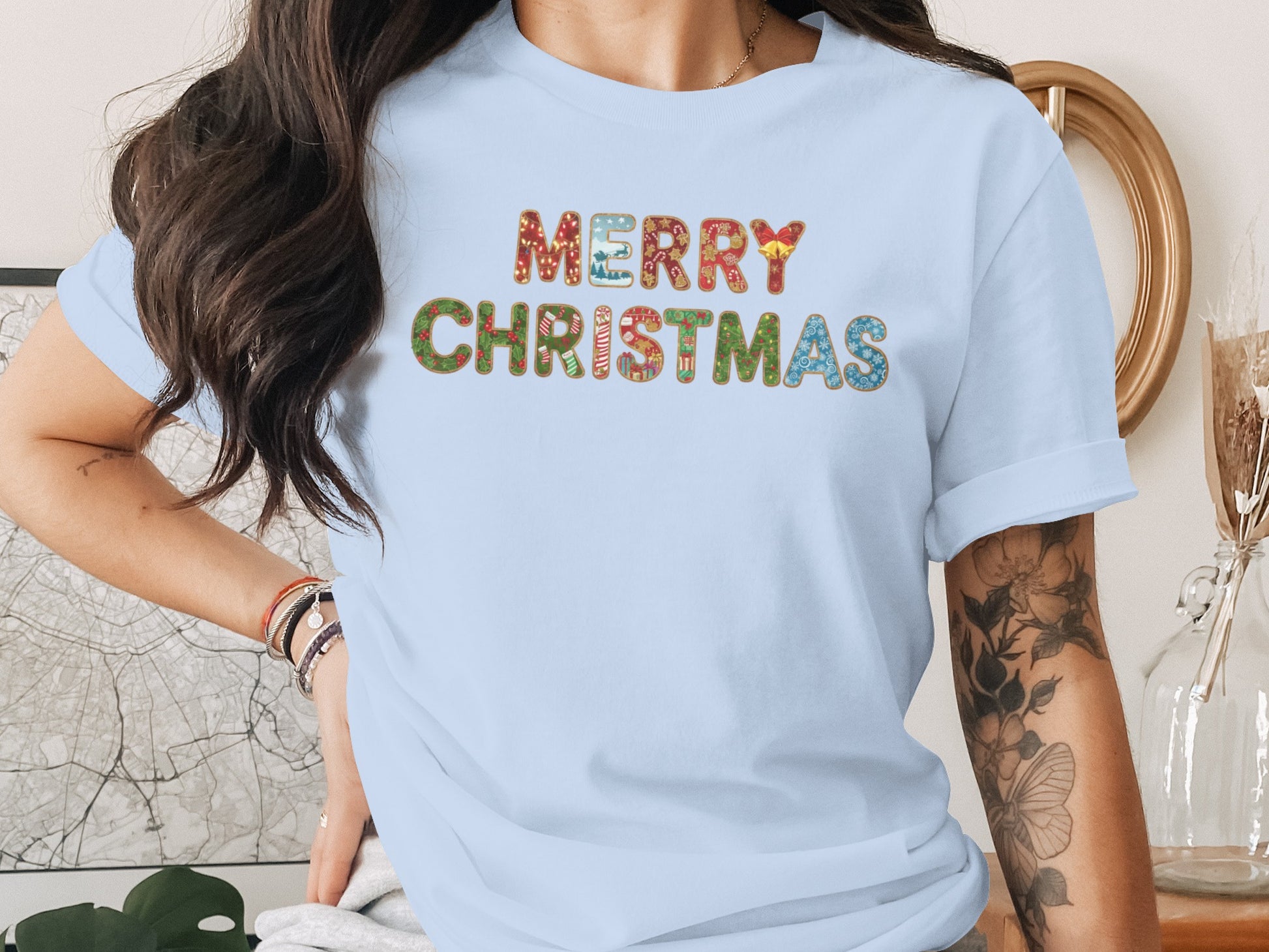 Festive Merry Christmas Decorative Graphic Shirt