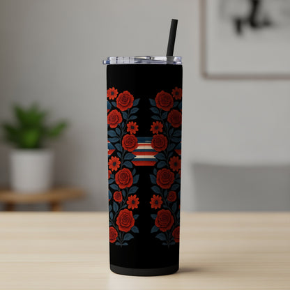 Red Floral Pattern Insulated Drink Container product type