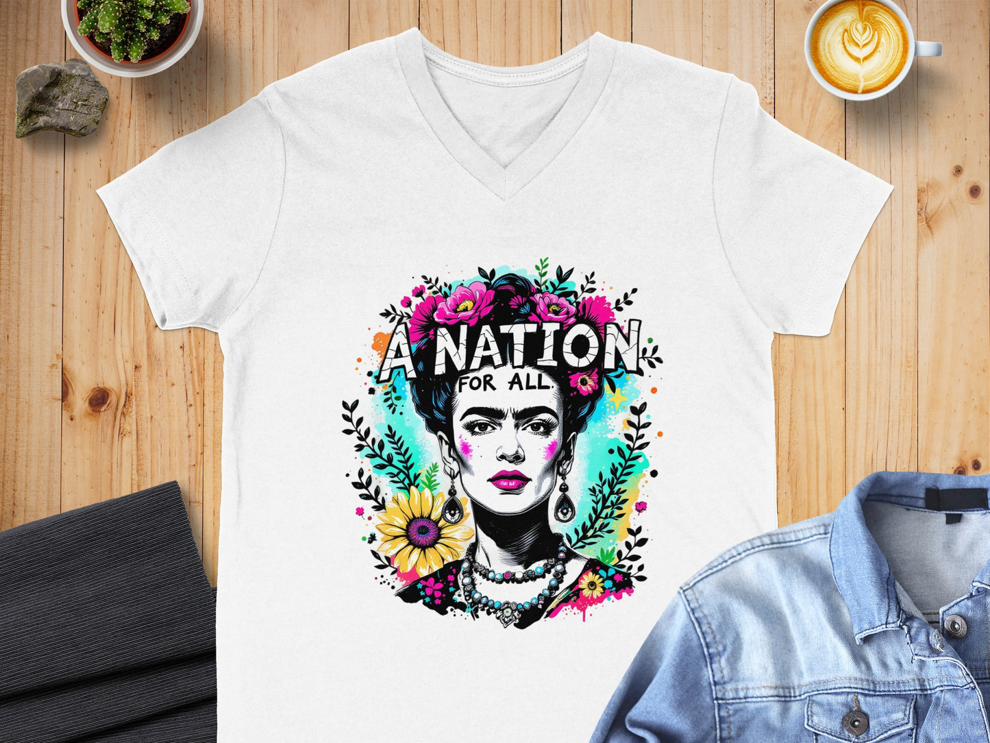 A Nation For All Graphic Tee Shirt with Unique Art Design