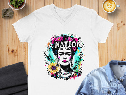 A Nation For All Graphic Tee Shirt with Unique Art Design