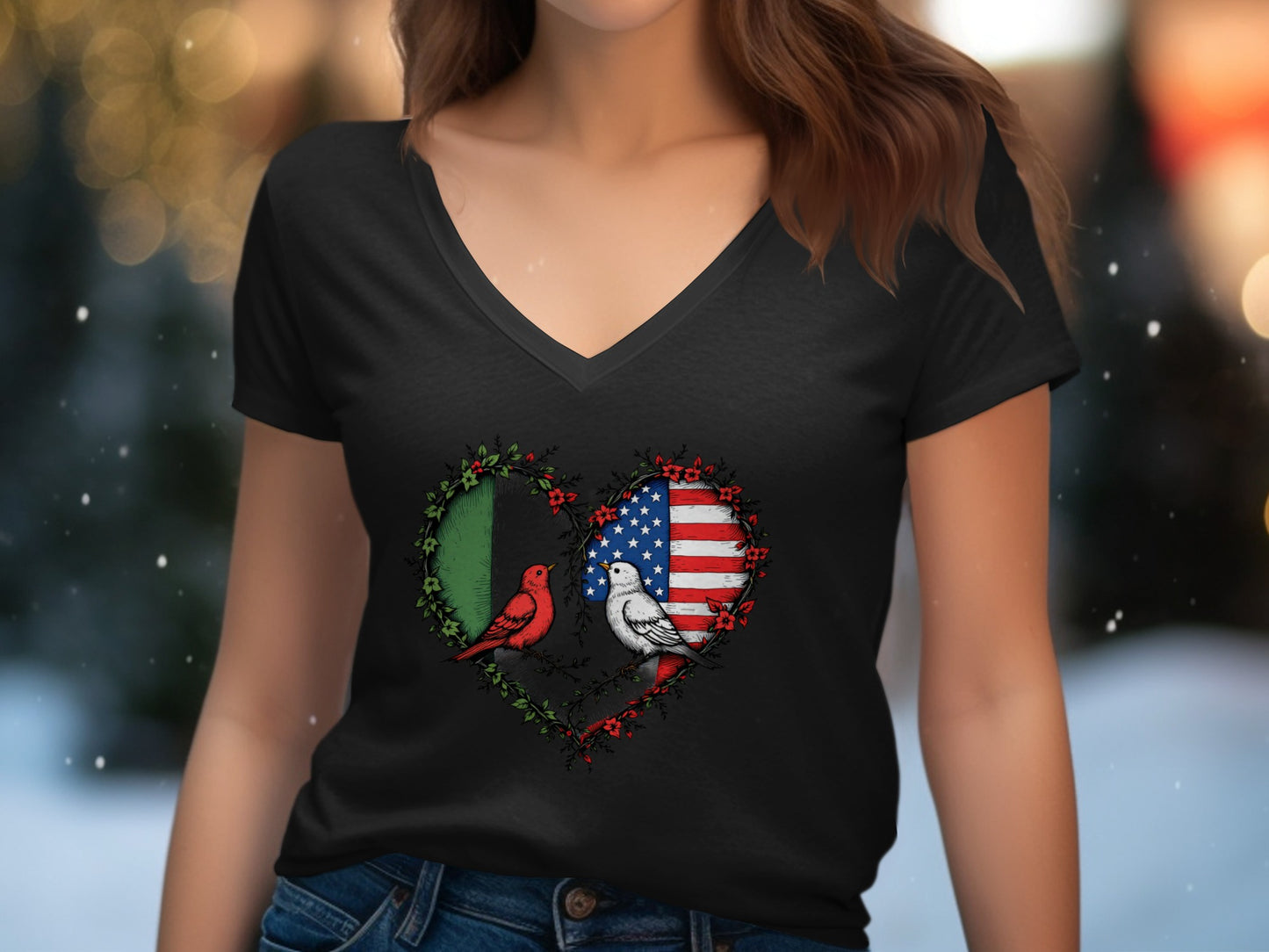 Patriotic Heart Design Women's Casual T-shirt Product Type