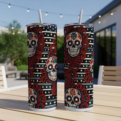 Ornate Sugar Skull Design Stainless Steel Tumbler product
