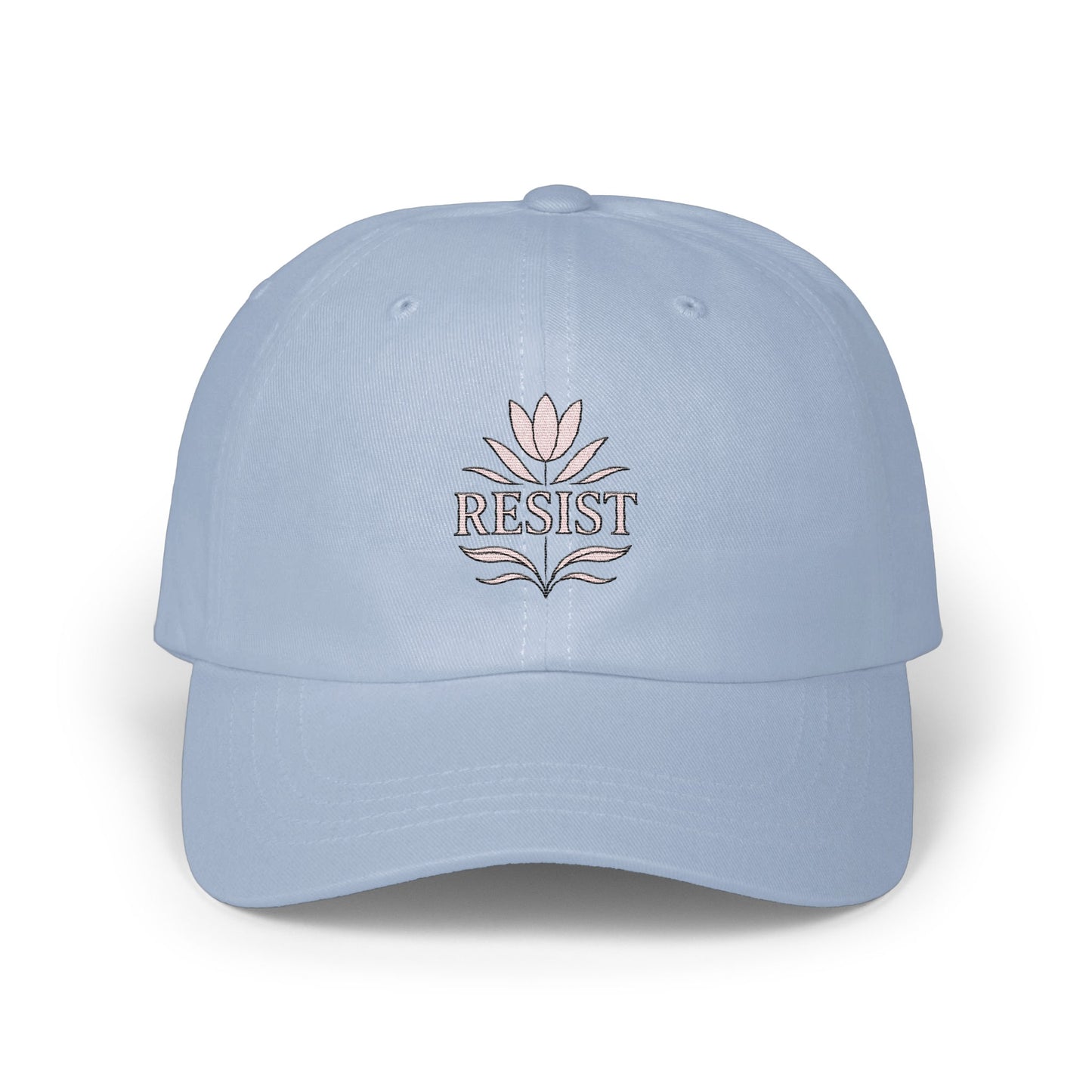 RESIST Flower Graphic Light Blue Baseball Cap product
