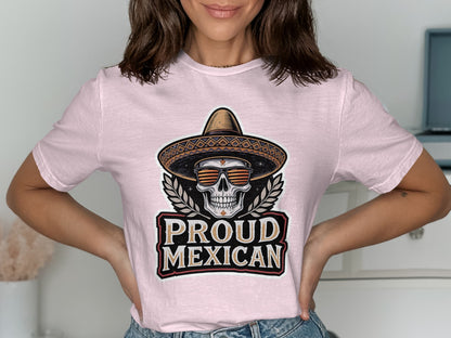 Proud Mexican Skeleton Hat Graphic T-Shirt product type