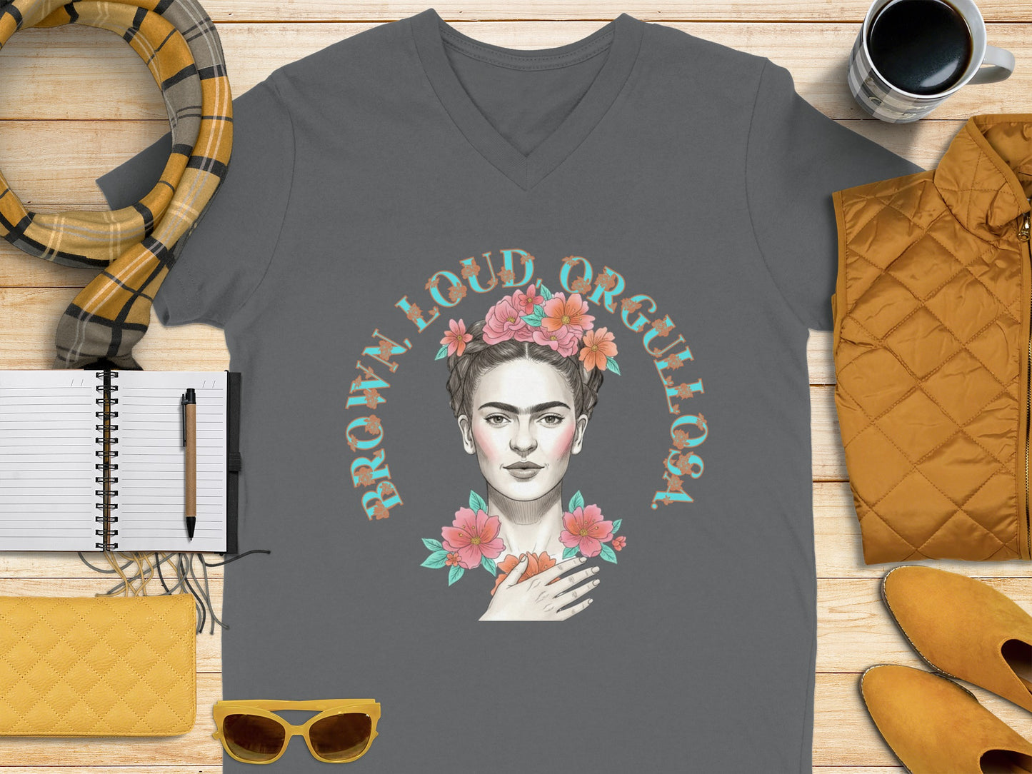 Brown Loud Orgullosa Graphic T-Shirt for Women
