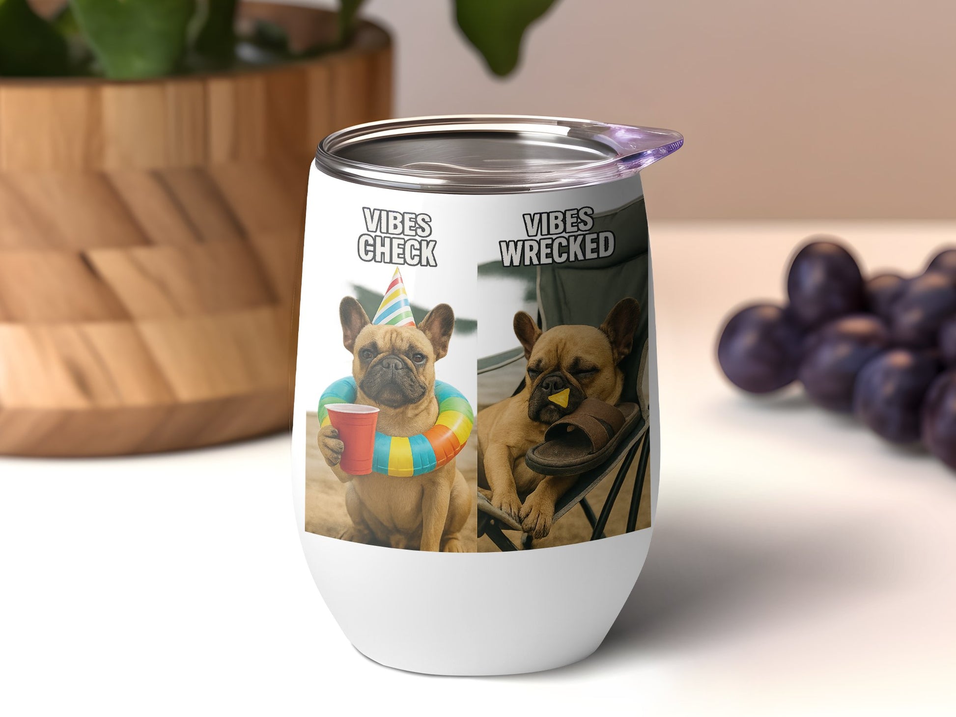 Vibes Check Vibes Wrecked Funny Wine Tumbler product type