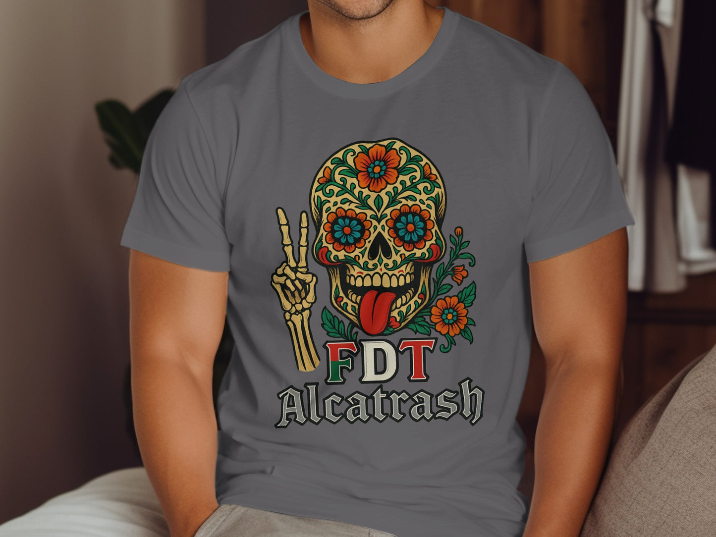 FDT Alcatrash Skull with Flowers Graphic Tee product