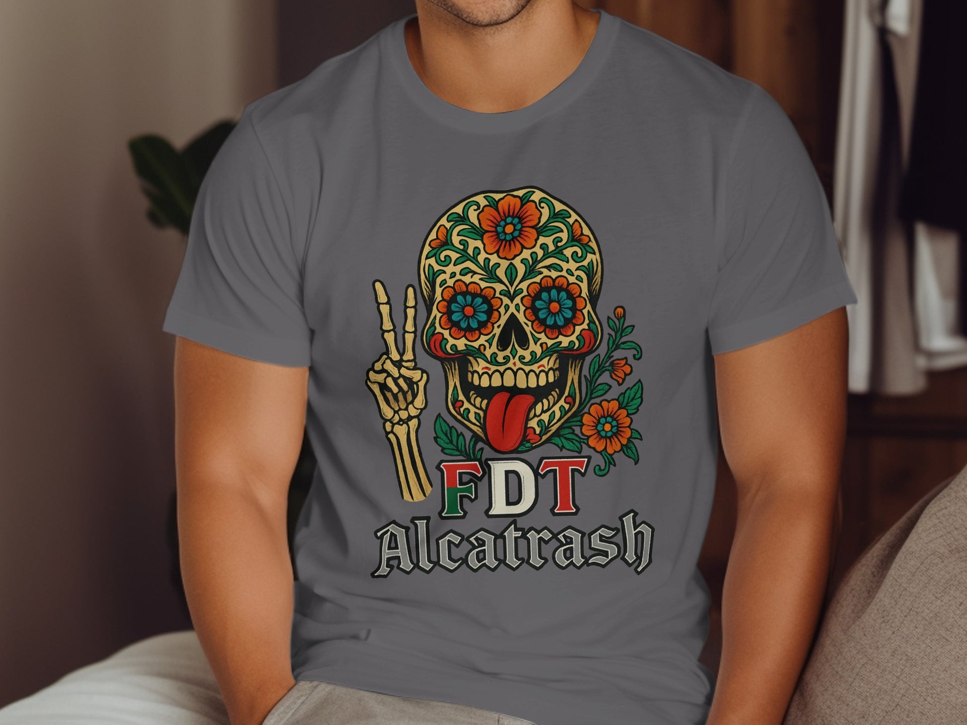 FDT Alcatrash Skull with Flowers Graphic Tee product