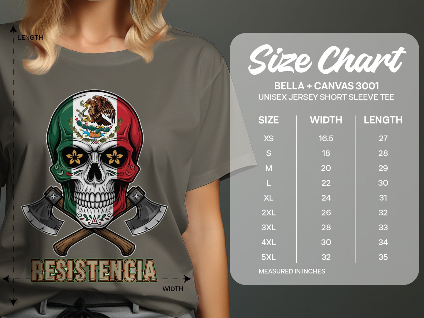 Mexican Flag Skull with Axes Graphic T-Shirt product