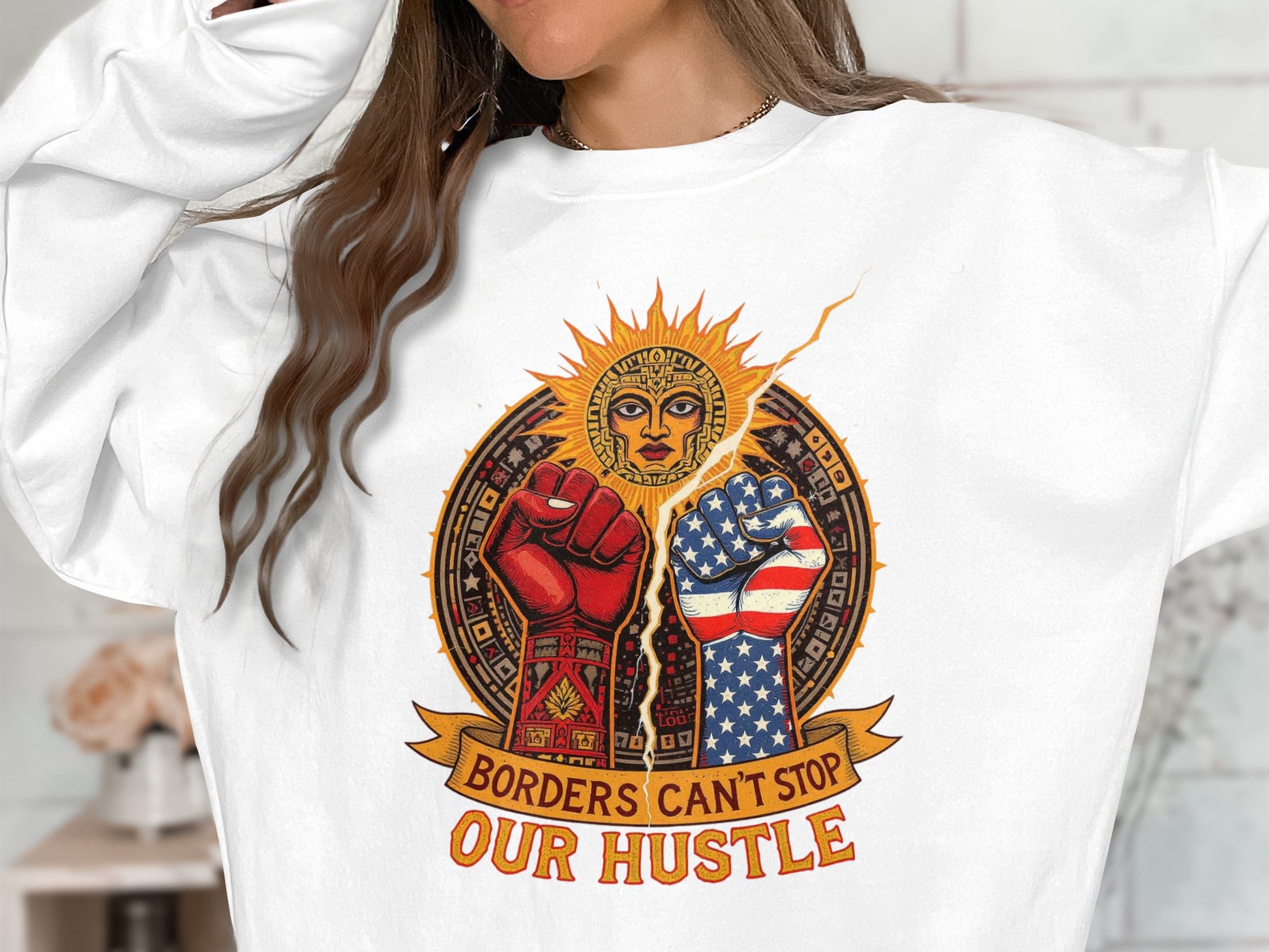 Borders Can't Stop Our Hustle Graphic Sweatshirt product