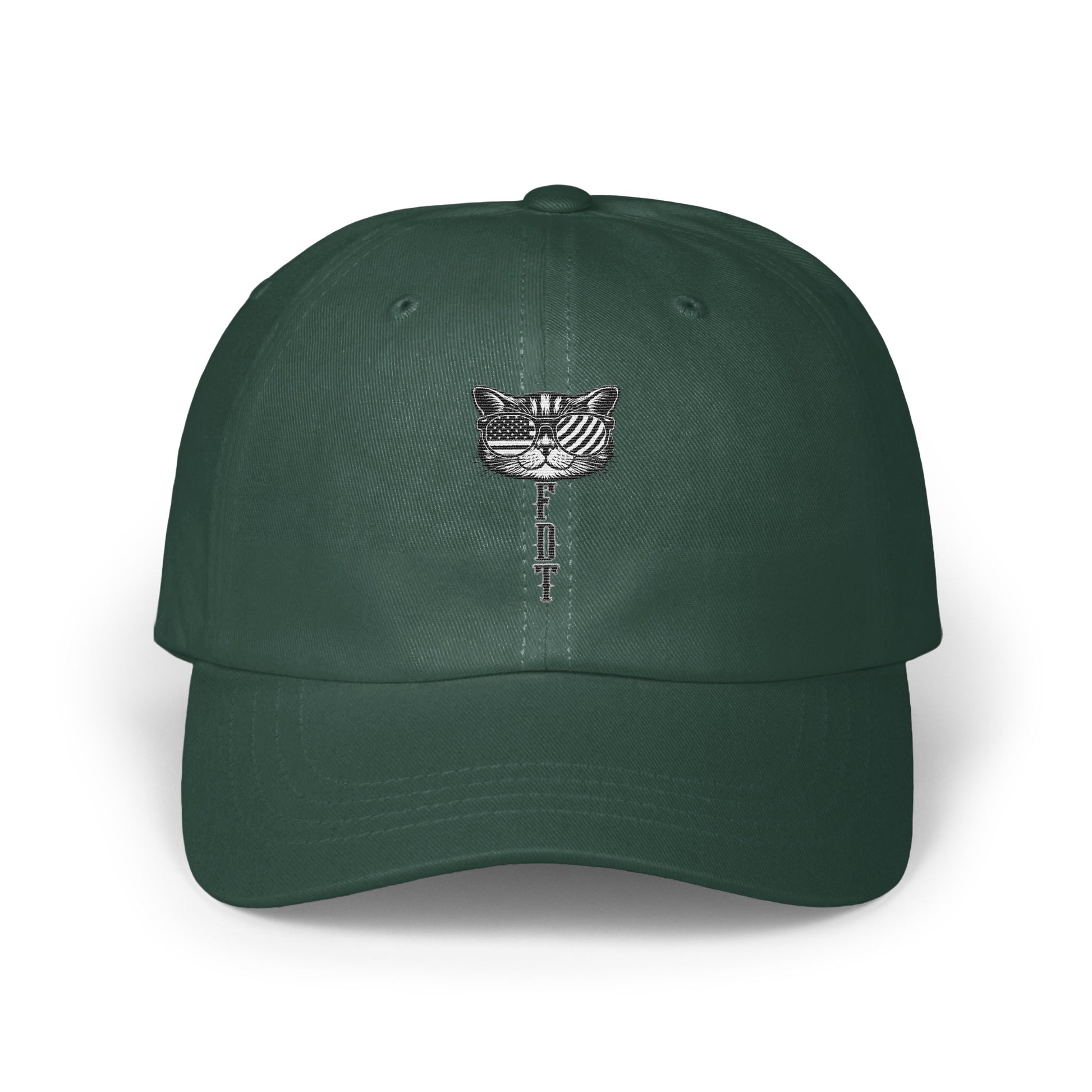 Stylish Green Baseball Cap with Cat Embroidery product