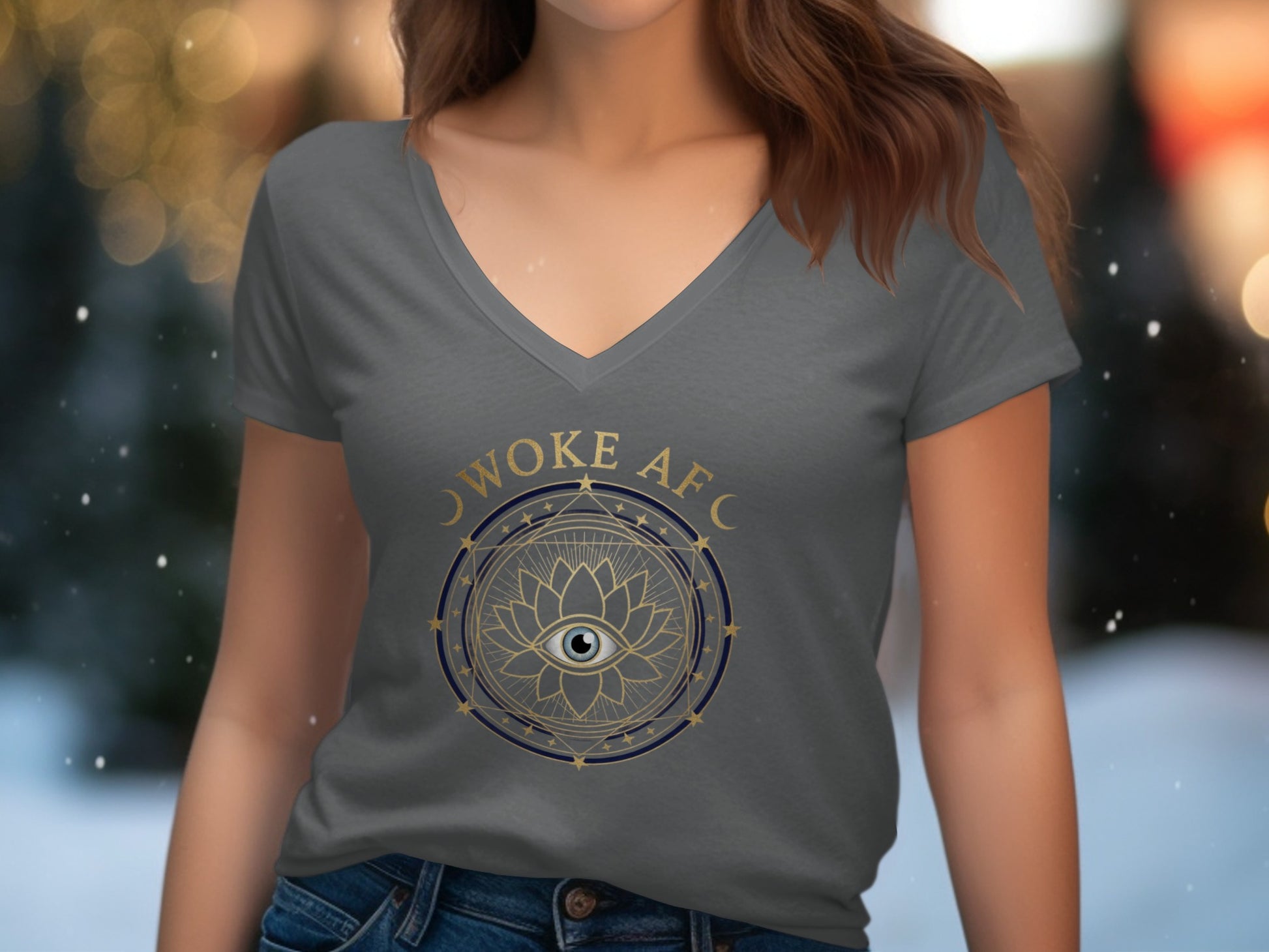 Woke AF Mandala Design Eye Graphic Tee Shirt product