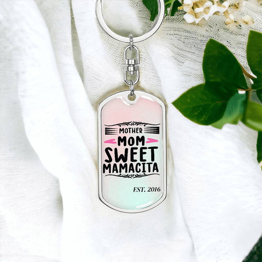 Custom Personalized Gift For Mom, Dog Tag with Swivel Keychain USA Made