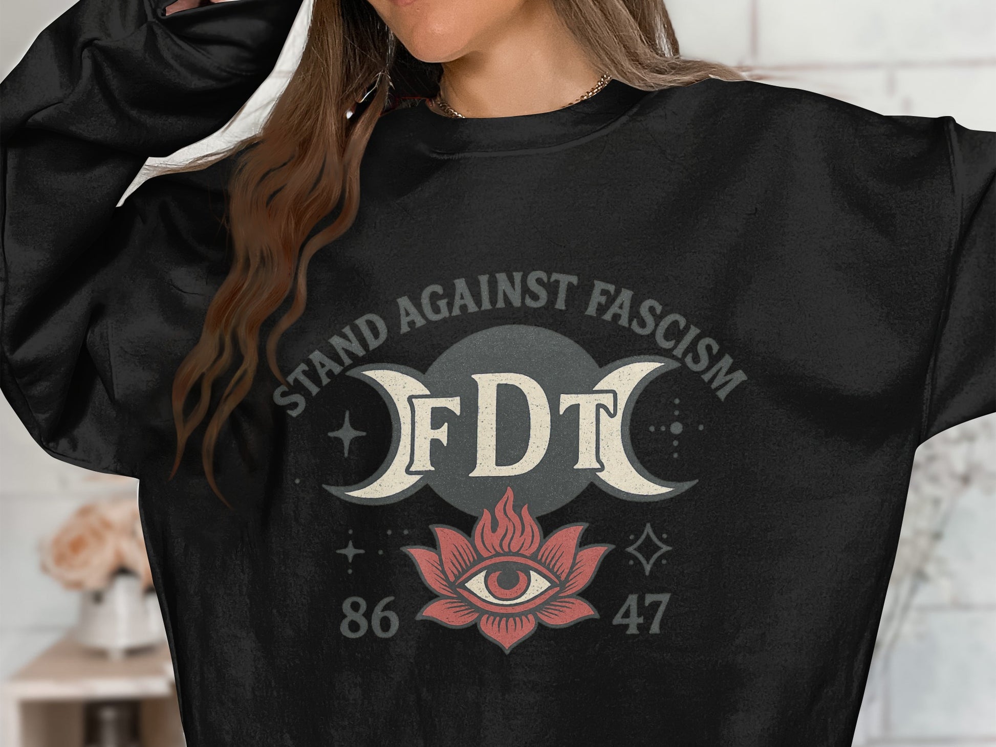 Stand Against Fascism FDT Eye Graphic Sweatshirt product
