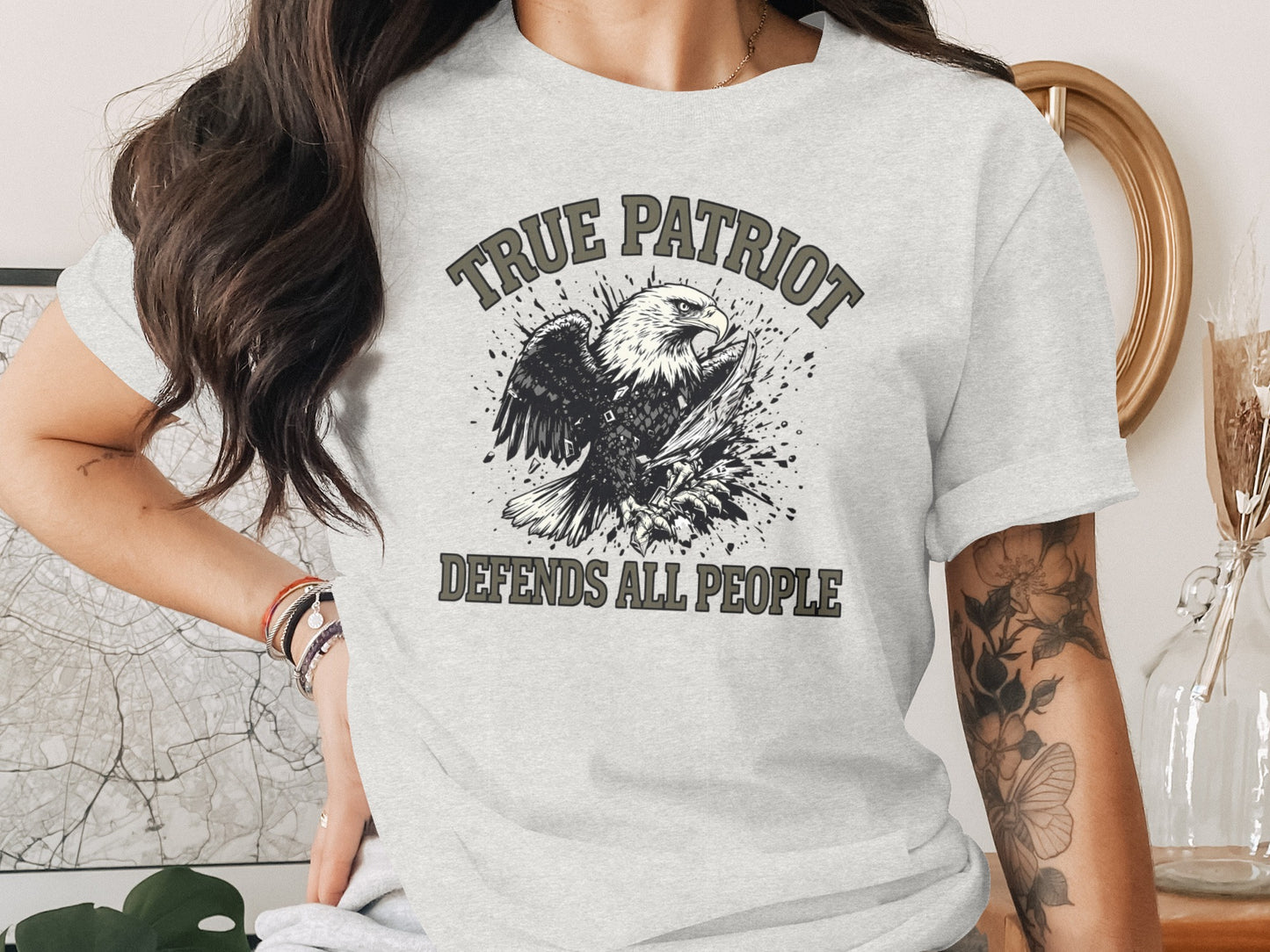 True Patriot Defends All People Eagle Themed Shirt