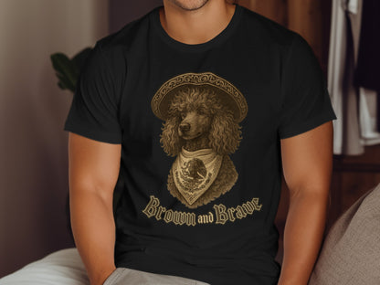 Brown and Brave Dog Art T-Shirt Vintage Style product type
