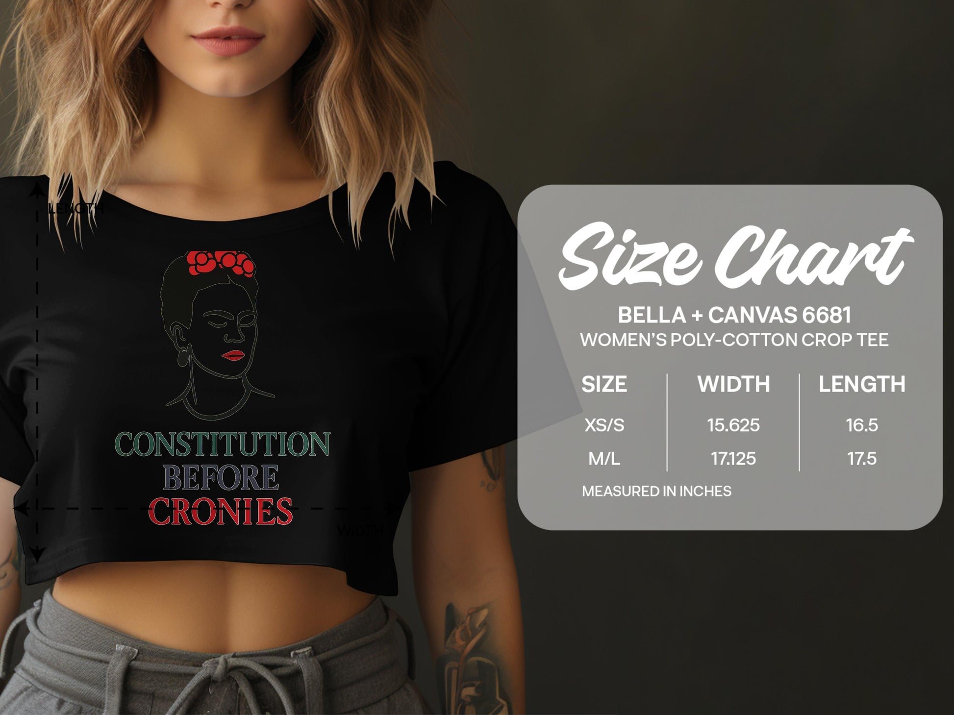 Constitution Before Cronies Women's Crop Tee product type
