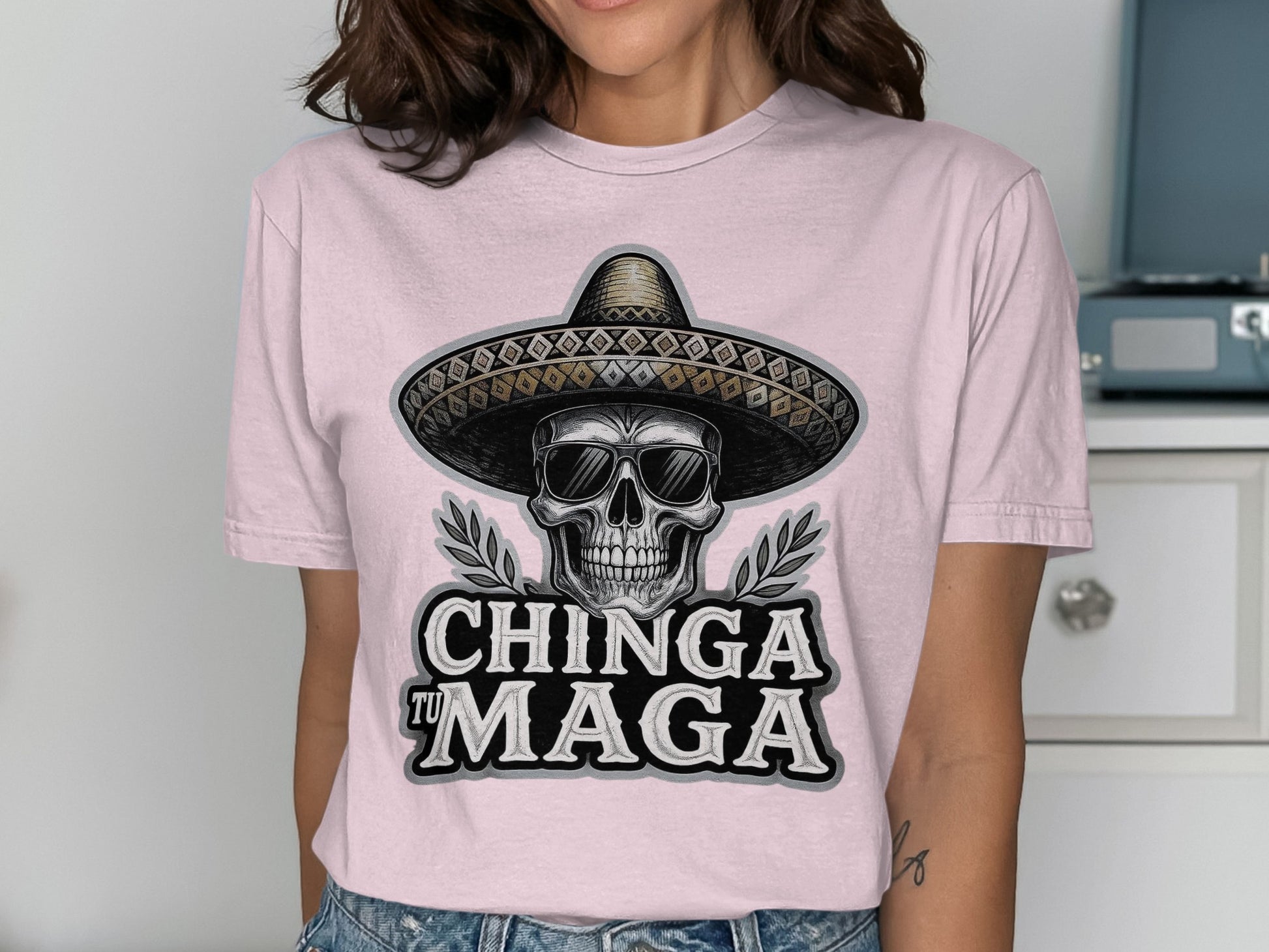Chinga Tu Maga Skull Graphic Unisex T-Shirts product type
