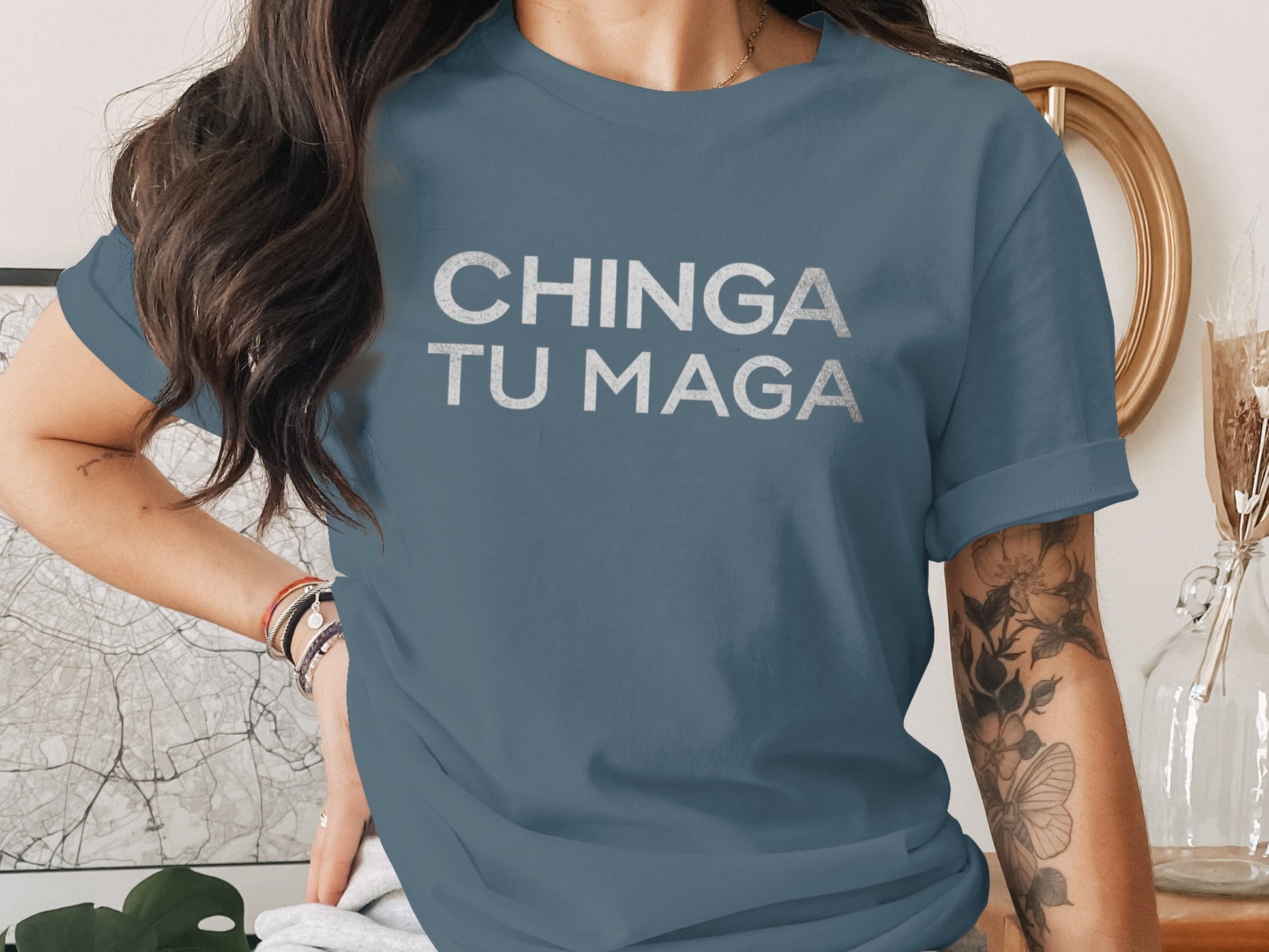Chinga Tu Maga Statement Graphic Tee Shirt Product