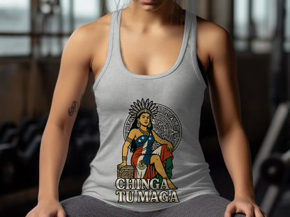 Aztec Warrior Design Chinga Tu Maga Tank Top