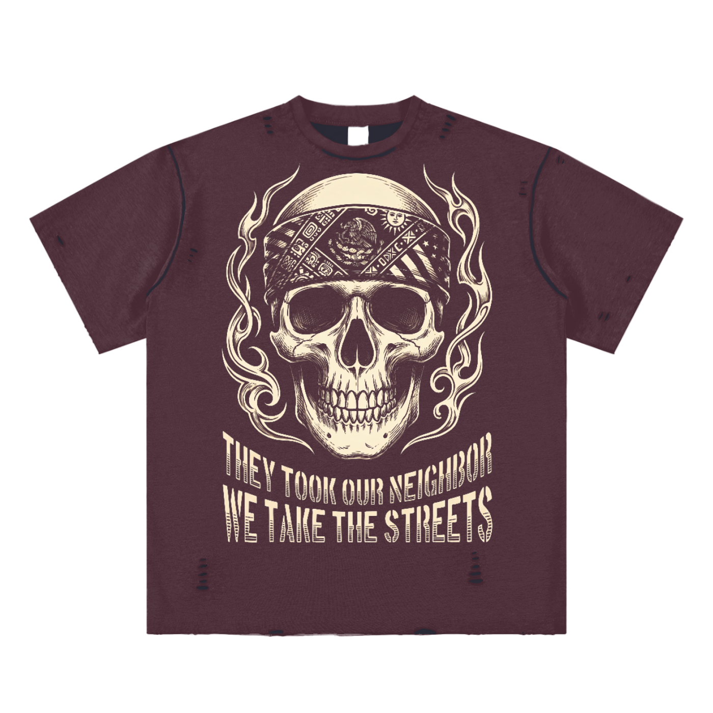 Pro Immigrant Resist Tee Hand-frayed Reversible T-shirt