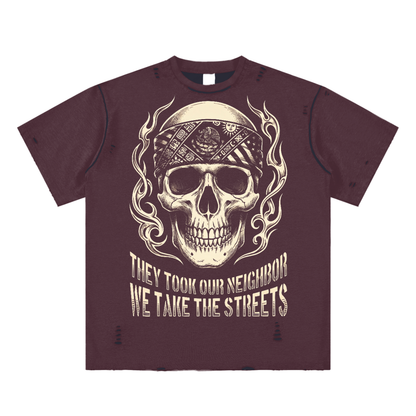 Pro Immigrant Resist Tee Hand-frayed Reversible T-shirt