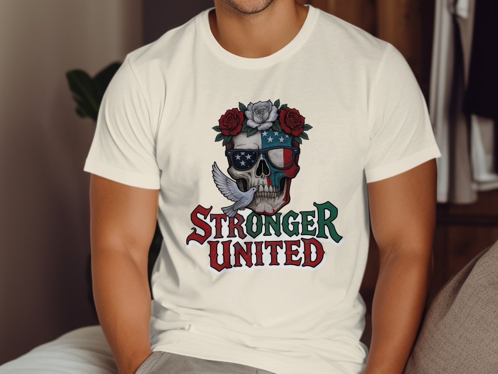 Stronger United Skull Graphic Tee Shirt product type