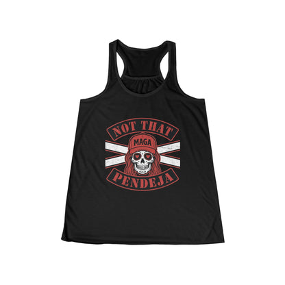 Black tank top with skull graphic and "NOT THAT MAGA PENDEJA" text.